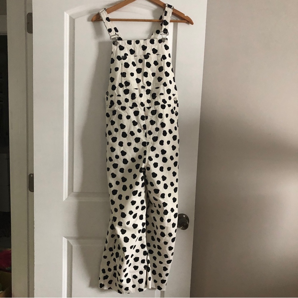 TopShop Dalmatian-print polka dot B&W overalls - SZ 6